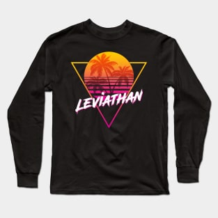 Leviathan - Proud Name Retro 80s Sunset Aesthetic Design Long Sleeve T-Shirt